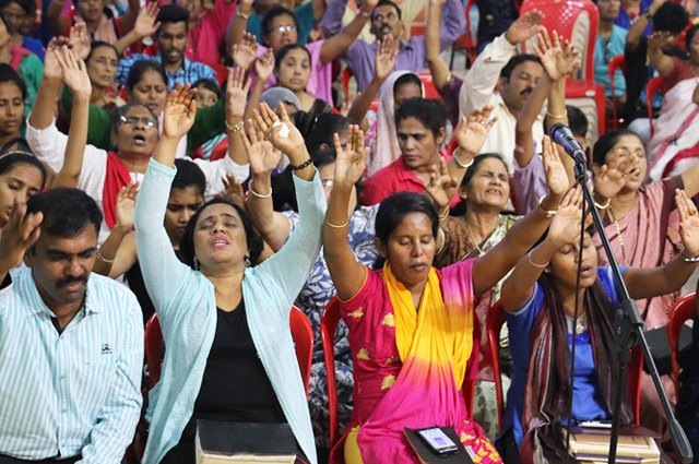 Large crowd flocked to the Night Vigil organised by Grace Ministry at Prayer Center in Mangalore, Karnataka and received Blessing, Healing, Deliverance and transformation here on Nov 04, 2017.